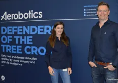 Leah Wicks and Andrew Burdock at the Aerobotics stand.